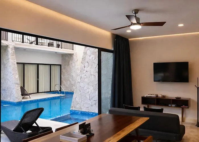 Сasa de vacaciones New 2 Bed Swim-up, Gril With Jacuzzi Aldea Zama *